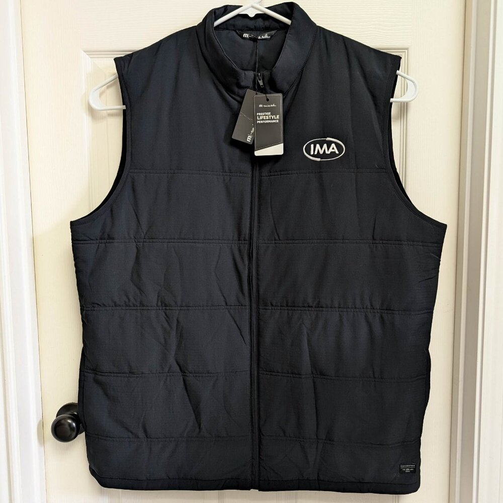 NWT Travis Mathew Cold Bay Vest Mens 3XL Black Full Zip Prestige Performance NEW
